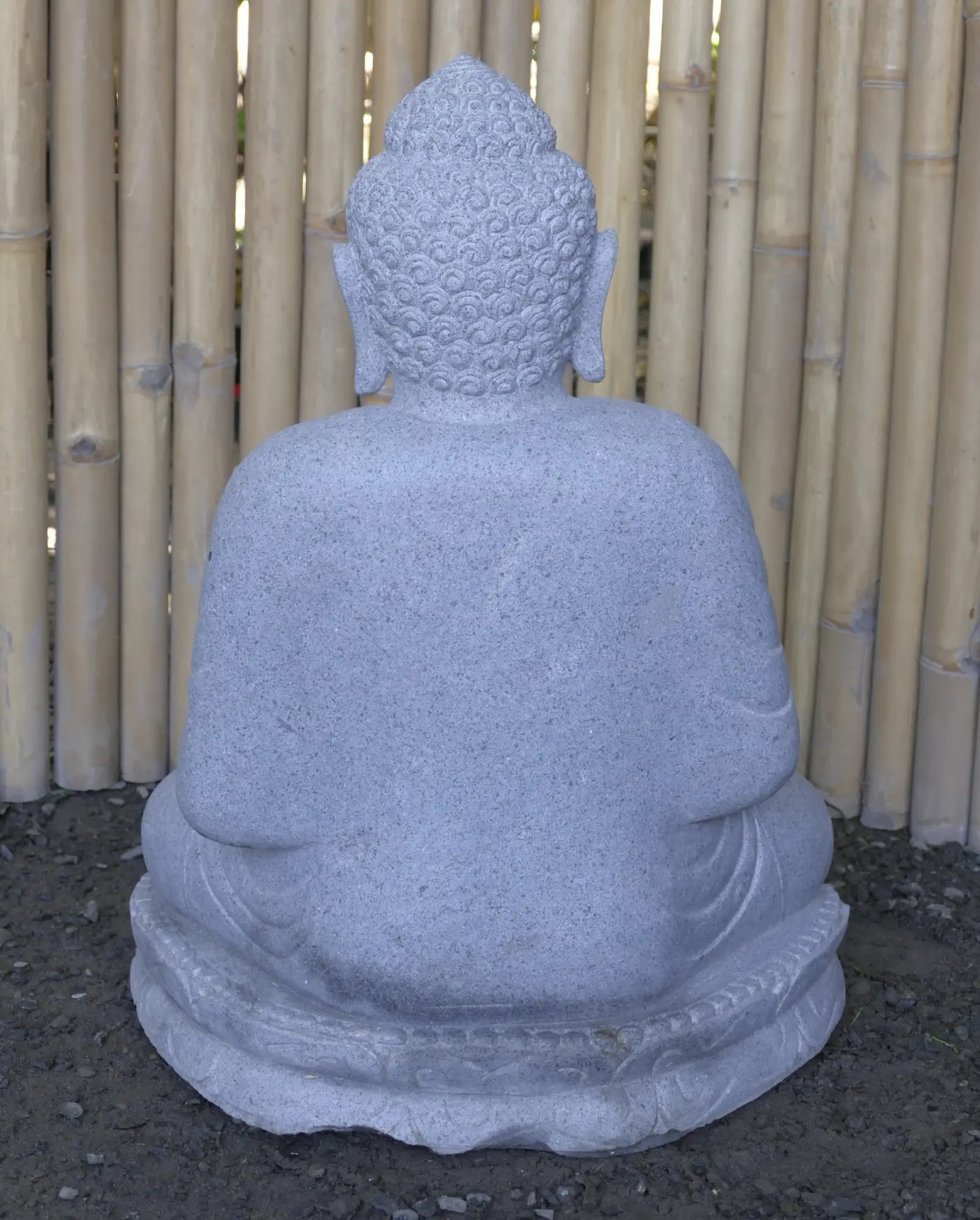  Product image 4 of the product “Seated Buddha made of Riverstone in Bhumisparsha - gesture of touching the earth. 62 cm height. ”